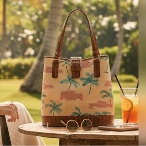 Brahmin Fiora Honey Brown Gala Genuine Leather Tote NWT
